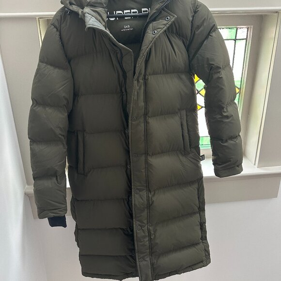 Aritzia super puff  long xxs dark olive - Picture 1 of 4